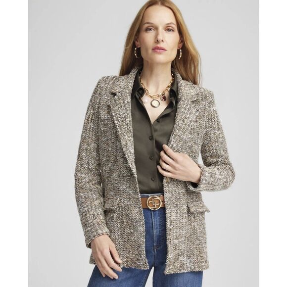 Chicos Tweed Sweater Blazer - Size 3/XL - Multicolored - Picture 1 of 14